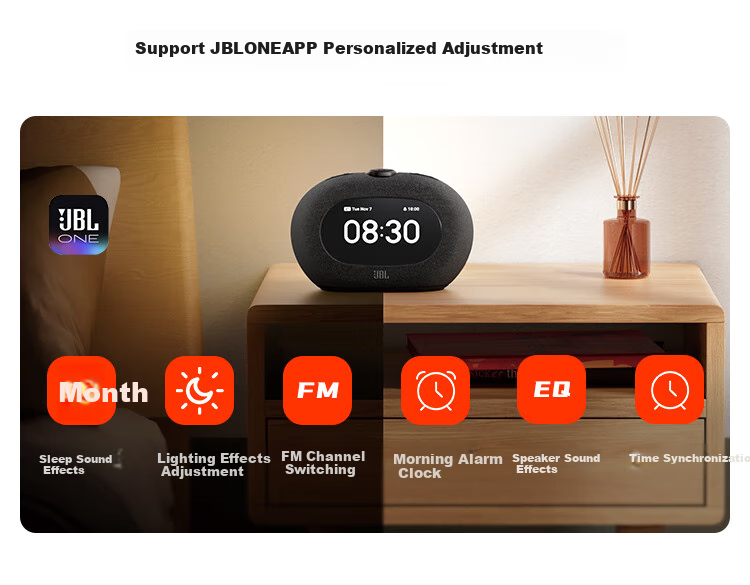 JBL HORIZON 3 Bluetooth Alarm Clock Speaker, Home Bedroom Audio System, Ambient Night Light, FM Radio Tuning, Gift Recommendation, Black 6