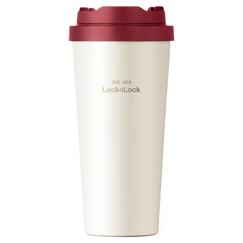 LOCK&LOCK Ceramic-Coated Energy-Saving Insulated Coffee Mug for Men And Women, Portable Water Cup, 550ML, Red