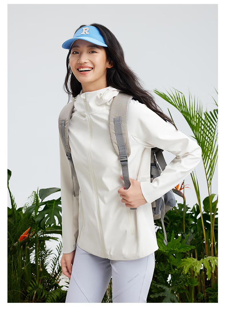 MOLY VIVI Slim Waist Soft Shell Jacket for Women, Waist-Cinching Coat, Spring And Autumn New Style, Windproof And Waterproof Outdoor Hiking Wear, Moli Weivei 20