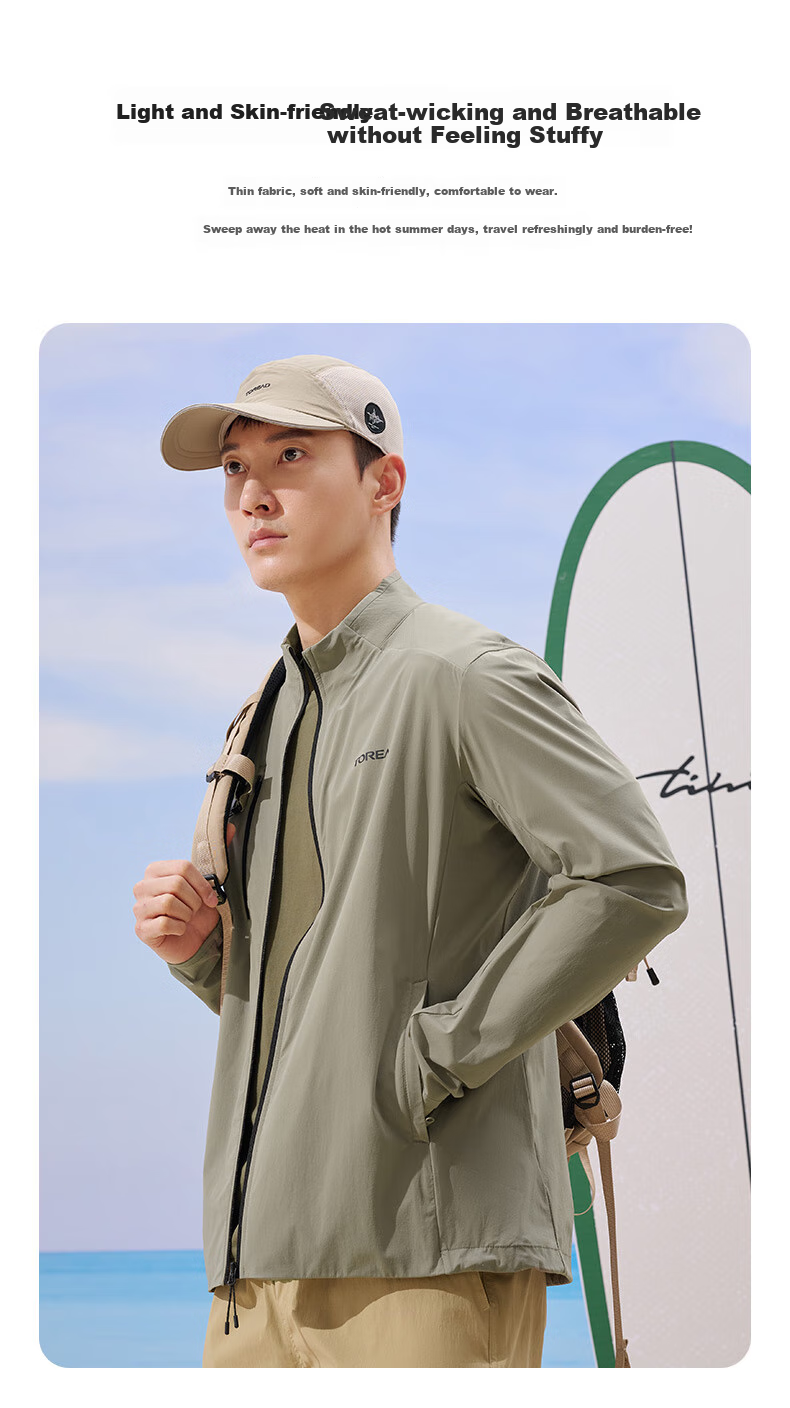 TOREAD Sun Protection Clothing, Spring And Summer Men's Lightweight Breathable UV-Resistant UPF50+, Skin Coat TAZZCN81845 3