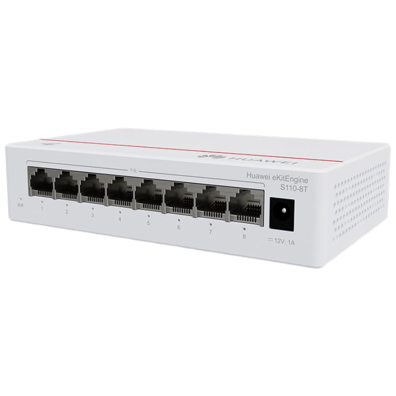 HUAWEI Kunling Switch S110-8T, 8-Port Gigabit Unmanaged Network Switch, Splitter, Enterprise-Grade for Office And Home Networking, Plug-And Low Power Consumptio