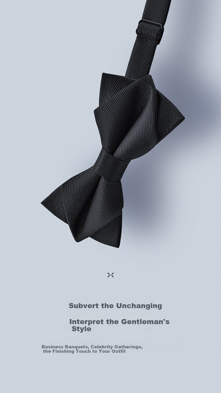 HLA Bow Tie for Men, Birthday Gift for Boyfriend, Husband, Groom, Business Wedding Tie, Flower Bow 6