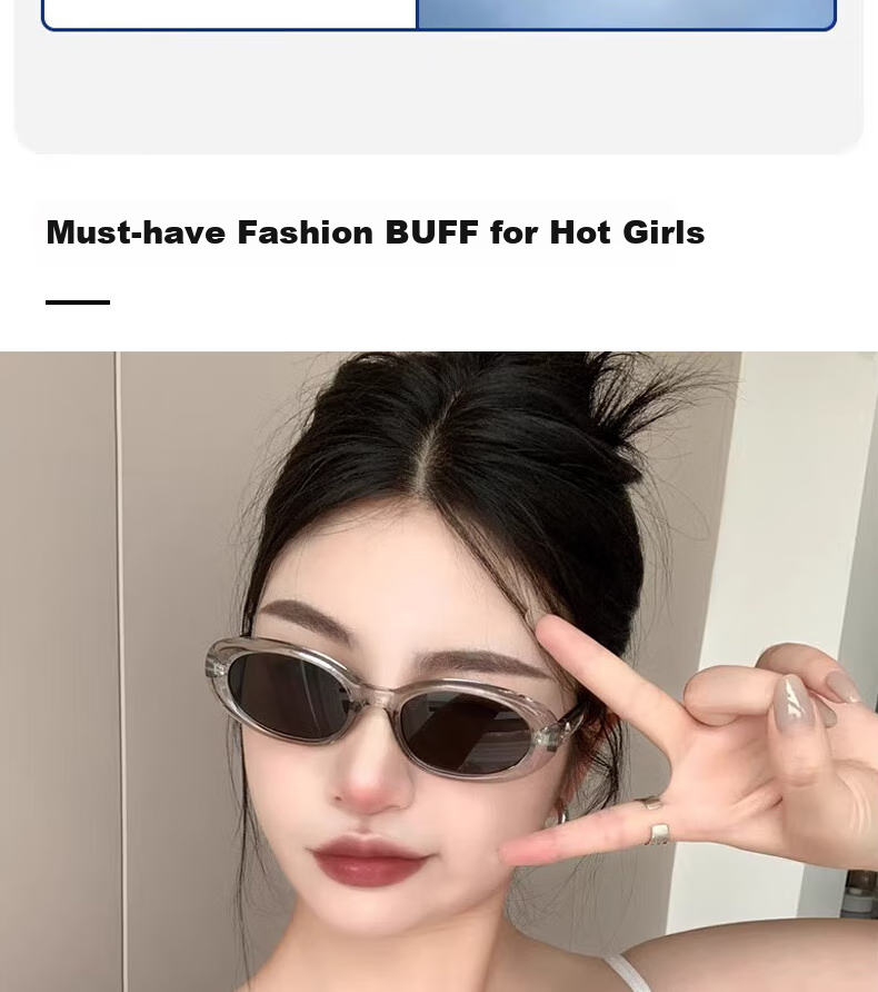 Boshide Sunglasses, Cat Eye Sunglasses, Suitable for Women with Clear Frame, High-End Cat Eye Sunglasses, Transparent Gray Frame with Black And Gray Lenses 6
