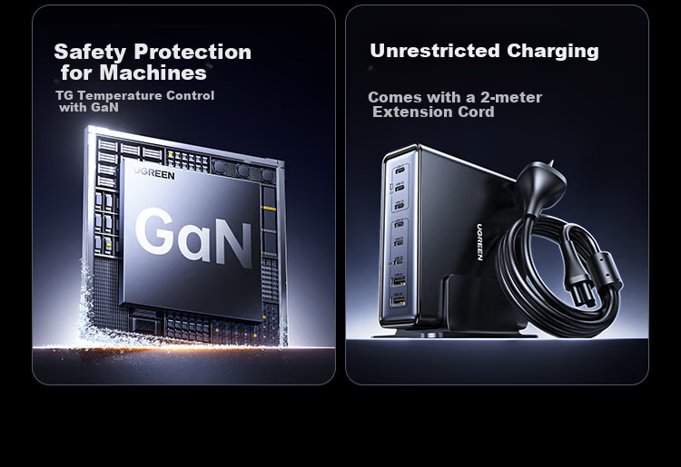 UGREEN 200W Gallium Nitride Charger, Desktop Charging Station, Multi-Port Type-C PPS/PD 100W Fast Charger, Suitable for Apple 18/17 MacBook Pro Laptops And Smartphones 5