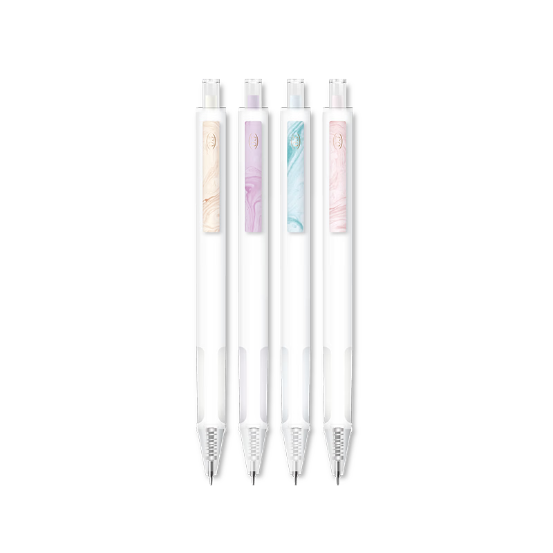 M&G Retractable 0.5mm Black Gel Pen Quick-Dry Signature Pen 668 Full Needle Tip Exam Use High-Quality 4-Pack Random Colors No Outer Box AGPJ0106A-ZZ
