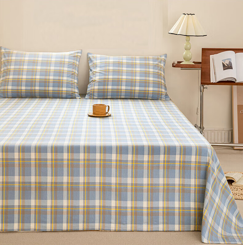 Wuyinliangpin Class A Washable Pure Cotton Single Bed Sheet, Cotton Double Bed Sheet 230*245cm Bed Cover 8