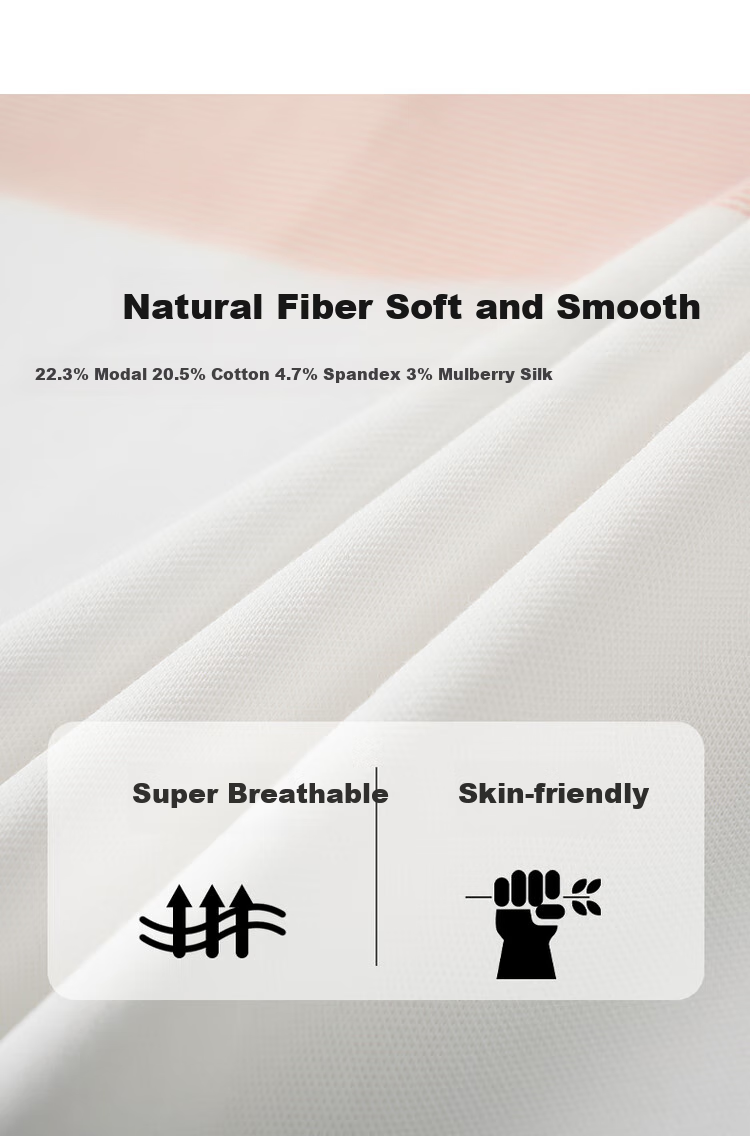 DANCING WOLVES [7A Antibacterial & Cooling] Contrasting Striped Mulberry Silk Men's Short-Sleeve POLO 803 Pure White M (170) 1