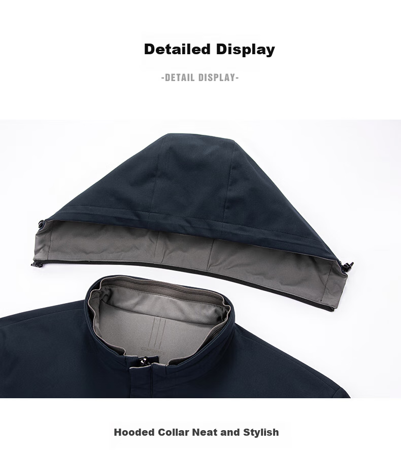 ROMON Double-Sided Lapel Jacket for Men with Detachable Hood, Easy-Care Business Coat for Young And Middle-Aged Men in Spring 13
