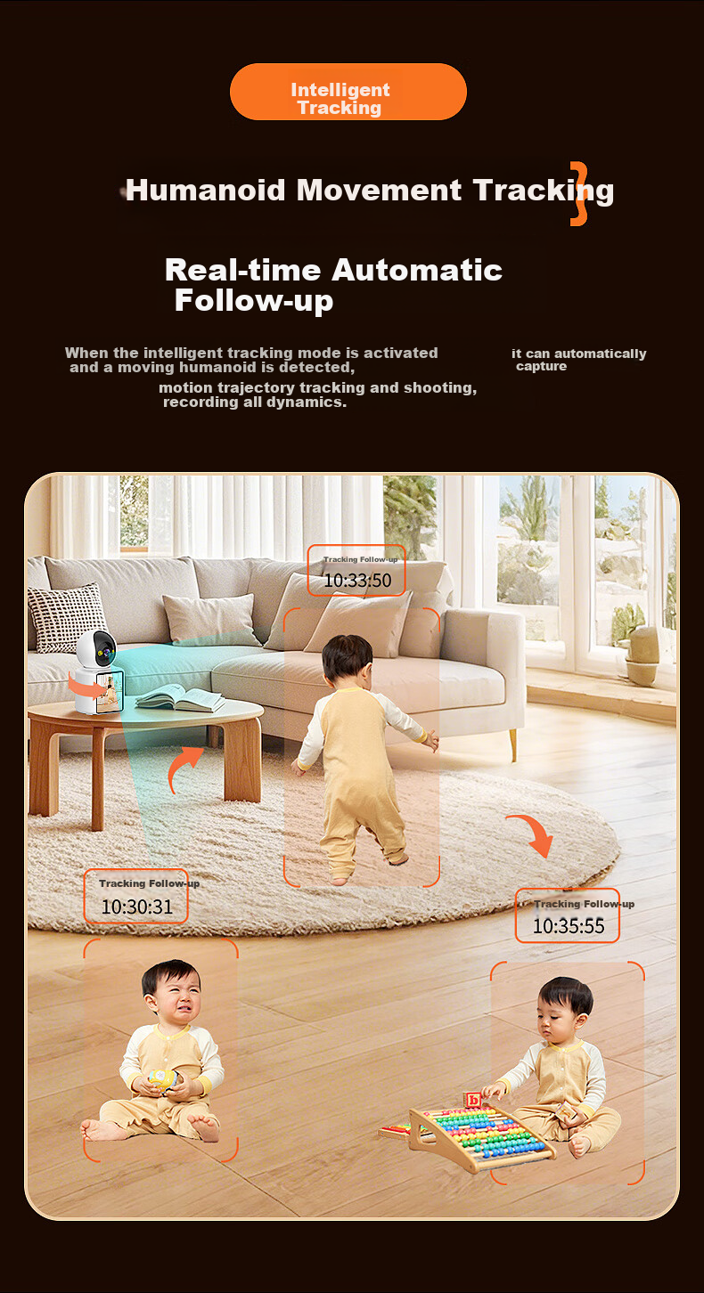 Newmine Wireless AI Camera for Home Indoor Use, High-Definition 8MP Dual-Way Video Call with Mobile Remote Monitoring, 360-Degree Coverage, Night Vision, Panoramic View, And Voice Control 15