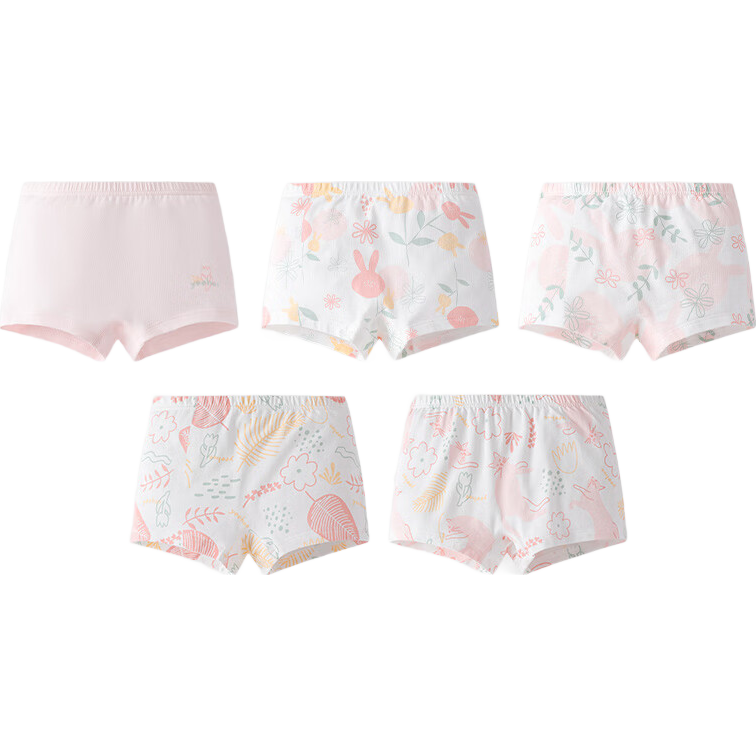 Yeehoo Antibacterial Girls' Cotton Underwear 3-6 Years Moisture-Wicking Boxer Briefs for Kids