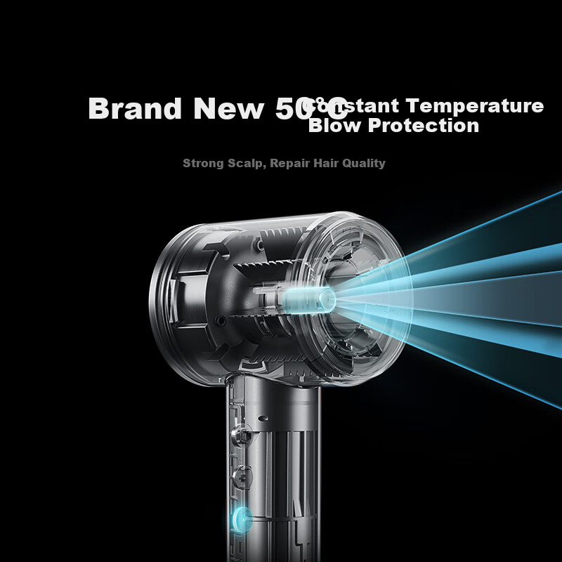 Фен Xiaomi Mijia High-Speed Hair Dryer Pro, 1600 Вт, 50°C, защита кожи головы, отрицательные ионы, с насадкой, серый