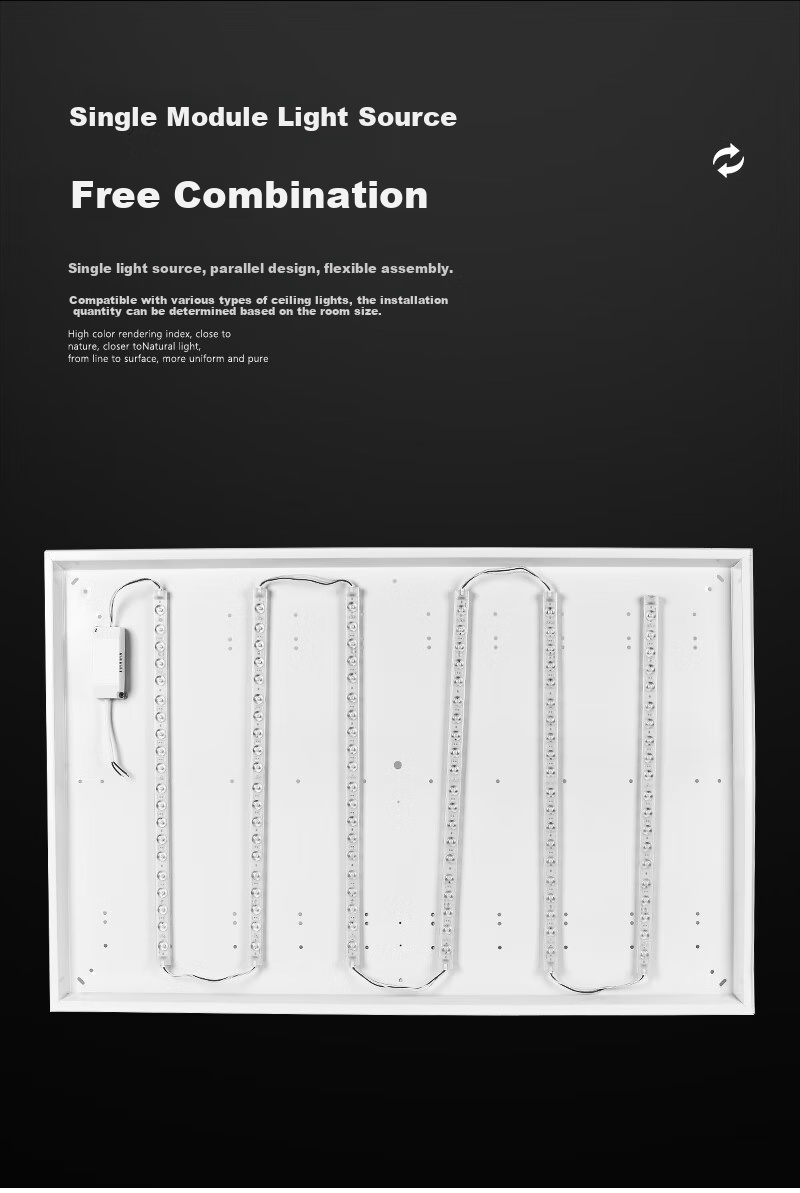 NVC LED Light Strip, Ceiling Light Replacement Core, Magnetic Replacement Light Source, 108W-Ra90 Three-Color 3000K-6000K 4