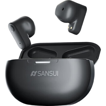 Беспроводные наушники SANSUI TW97, True Wireless, полувнутриканальные, с шумоподавлением для звонков, для спорта и бега, длительное время работы от батареи, черные