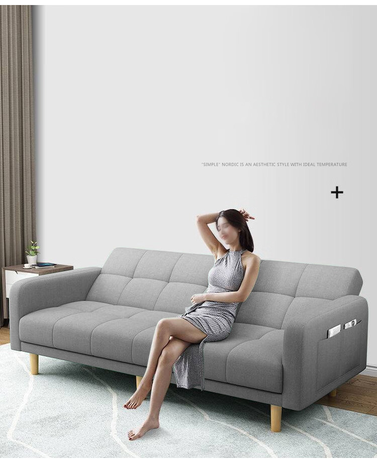 Huakaizhixing Sofa Bed, Dual-Purpose Folding Sofa And Bed, Two-Seater, Tech Fabric Sofa S96, Gray Tech Fabric, 2 Meters 14