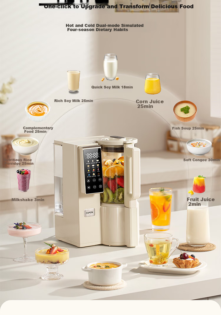CAPOSI German [0 Coating | Water Bean Separation] Steam Blender, Fully Automatic No-Cooking 2026 New Quiet-Operating Soy Milk Maker, Pulp-Free Home Use Self-Cleaning Multi-Grain Baby Food Processor 25