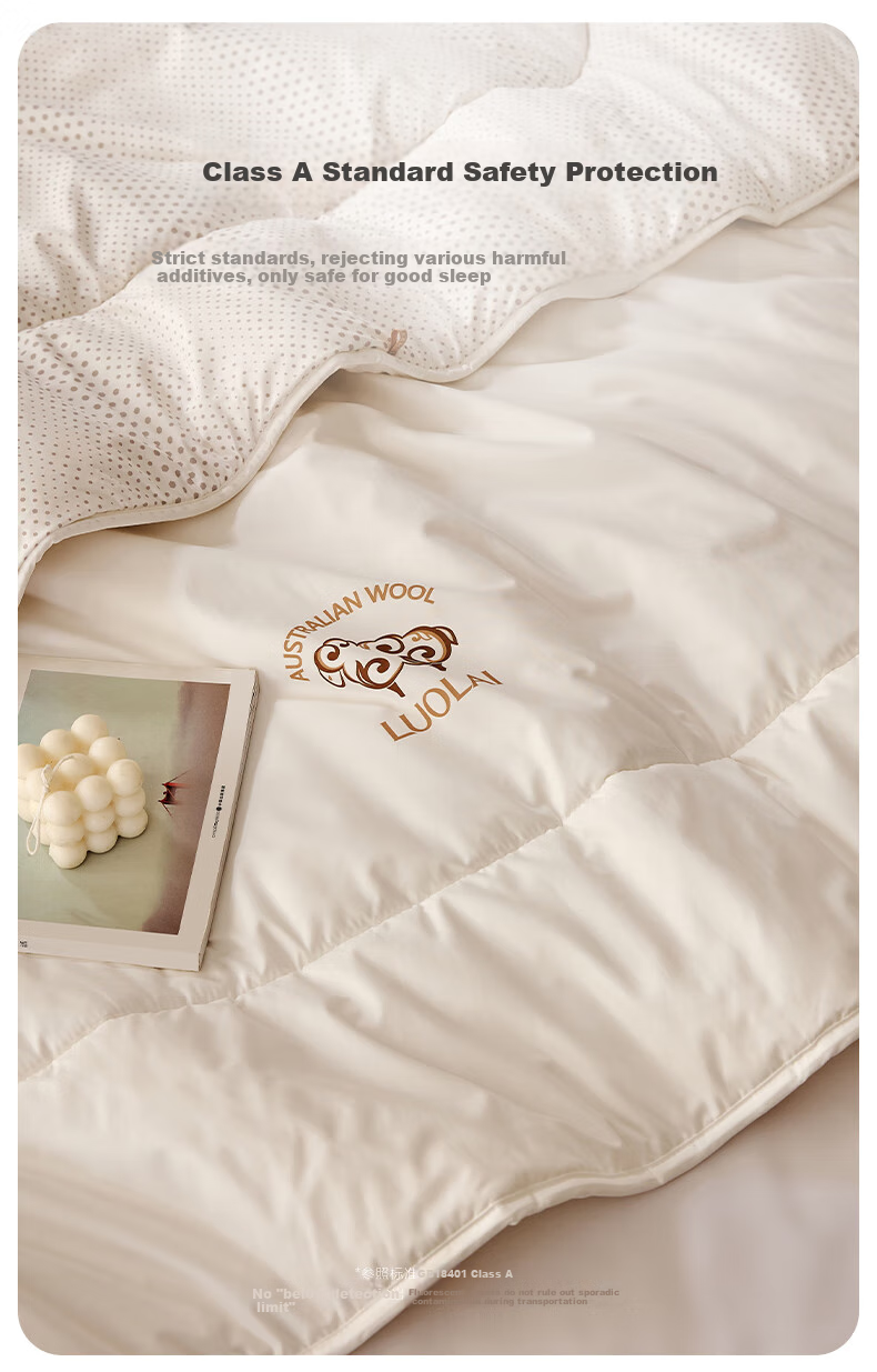 LUOLAI Home Textiles, Wool Comforter, 100% Wool Duvet, Class A Antibacterial Warm Quilt, Weighs Approximately 7 Ji 4