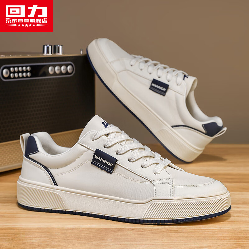 Warrior Official Men's Breathable Fashion 2026 Summer Sneakers Casual Shoes Men Beige Dark Blue Size 42