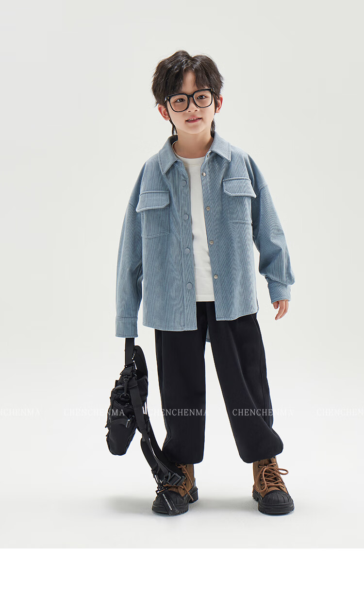 Chenchenma [Free Travel] Children's Autumn Elastic Sweatpants, Adjustable Waistband, Casual Boys' Trousers 27