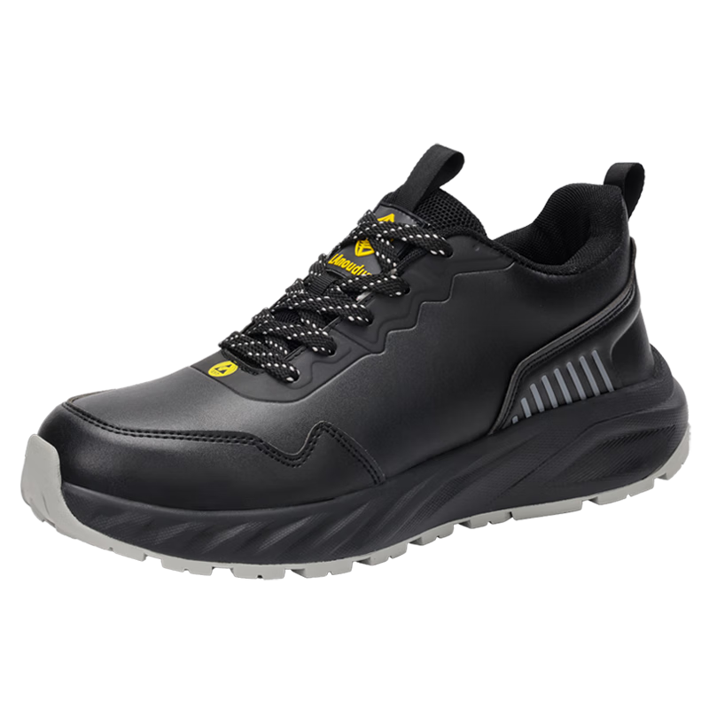BlueOwl Shield Men's Safety Work Shoes Anti-Static Slip-Resistant Waterproof Steel Toe Anti-Puncture Soft Sole D238A Size 38
