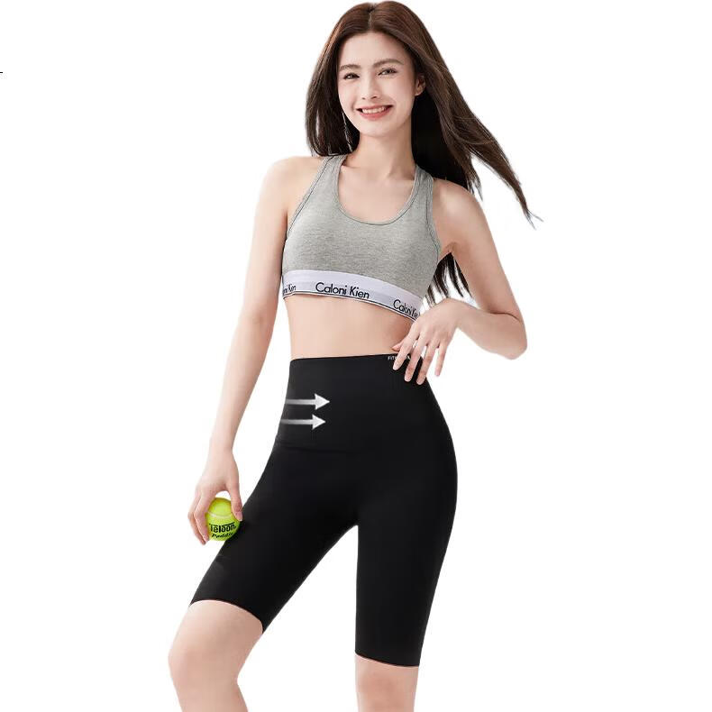 FitonTon Tummy Control Shorts for Women, Lightweight Summer Ice Silk Butt-Lifting Shark Shorts, Cycling Shorts, Knee-Length Shorts, Yoga Leggings