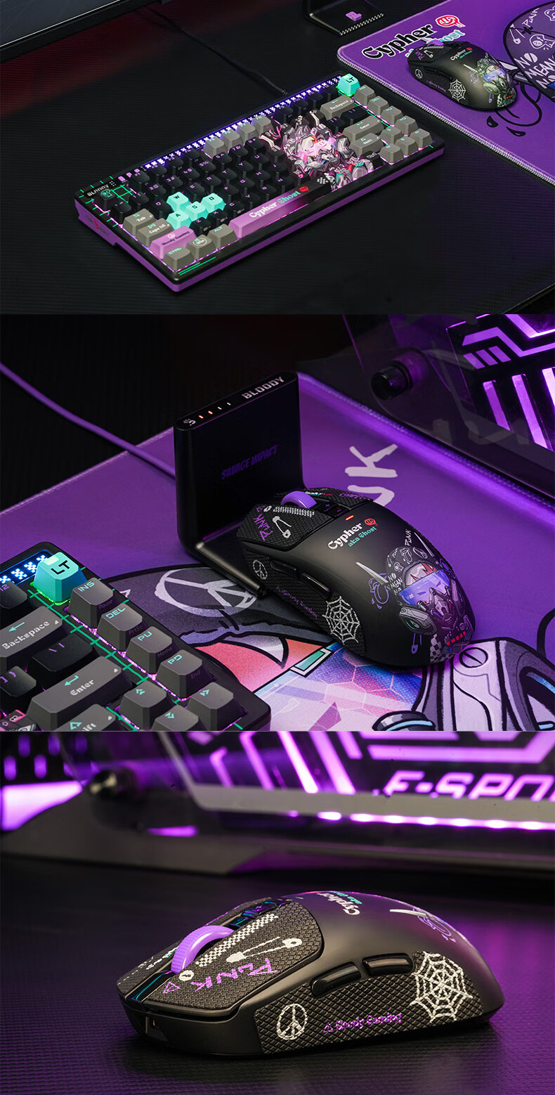 A4TECH Wild Tribe R72ProDuo Wireless USB Gaming Mouse, Blood Hand Phantom Delta PUBG CS Rechargeable Base, Lightweight 3395 E-Sports Phantom Hacker 16