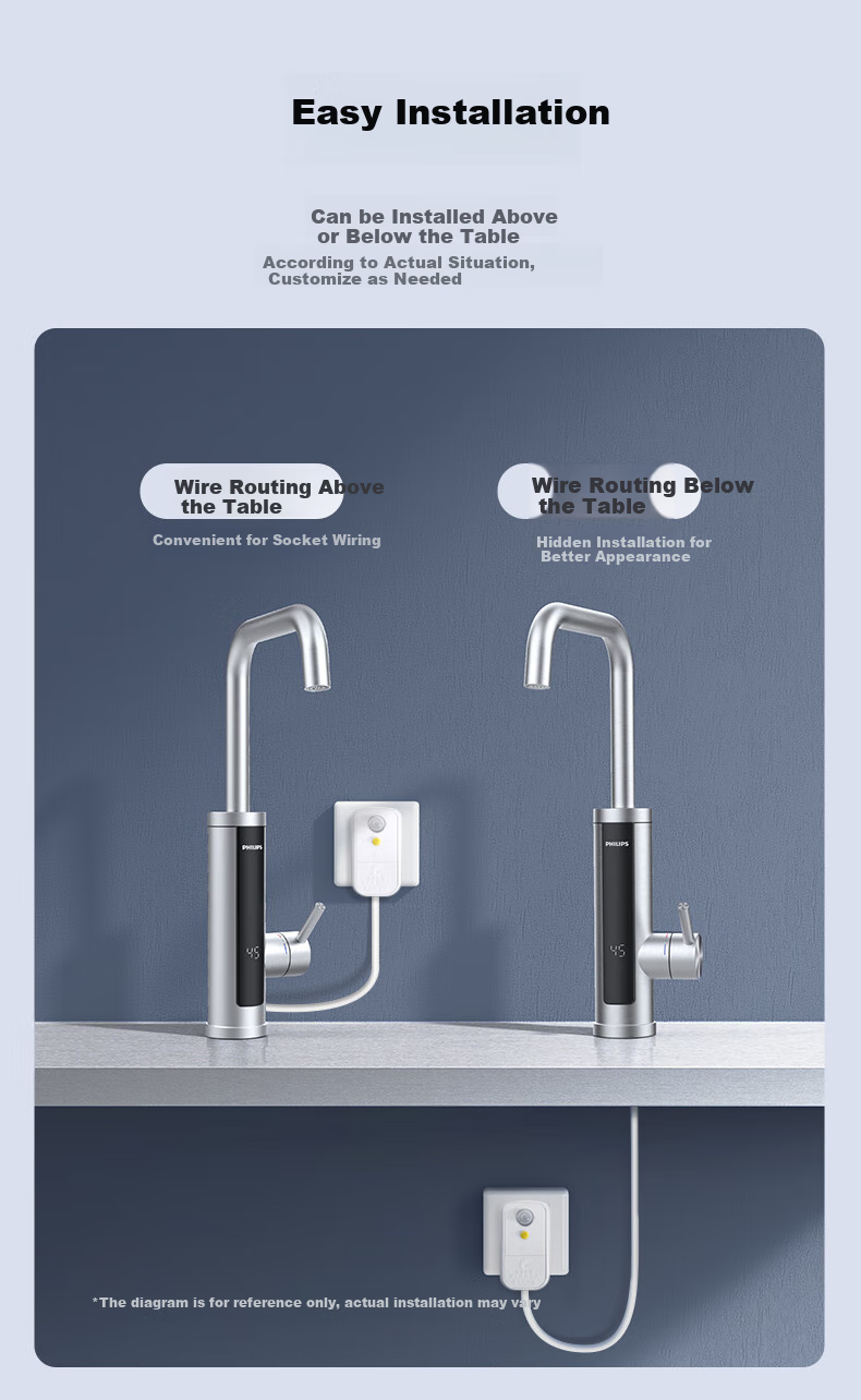PHILIPS Electric Hot Water Faucet, Instant Stainless Steel Body, Dual-Purpose Hot And Cold Kitchen Heating Faucet, Variable Frequency Electric Water Heater AWH1191SS/93 17