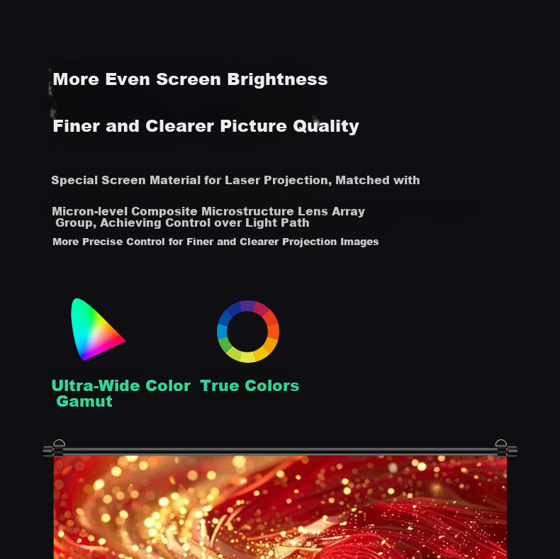 JINGMI Projection Screen BG1 Photon Screen 100 Inch 16:9 Wall-Mounted Screen No Drilling Required for Home And Office Use Compatible with XGIMI, Jmgo, Dangbei, Xiaomi Three-Color Laser Projectors Scree 10