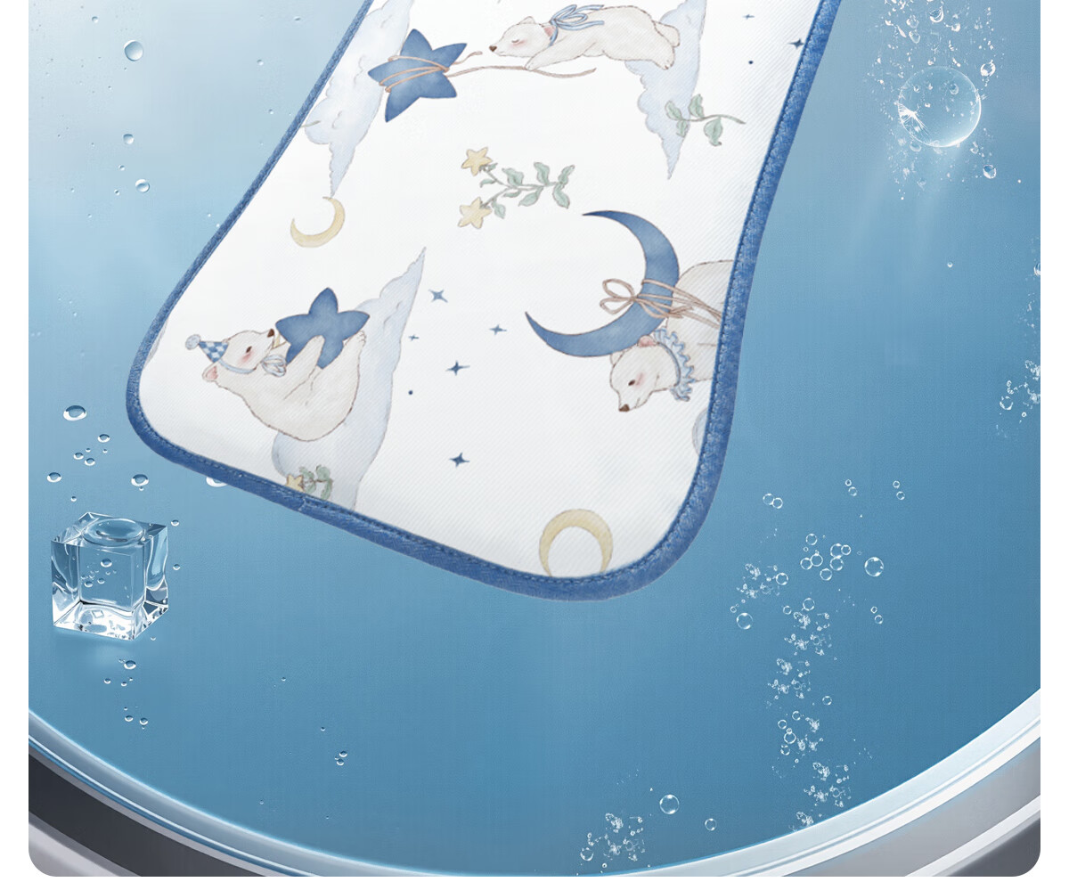 JOYNCLEON Baby Pillow Ice Silk Summer Pillowcase for Infants 0-6 Months Newborn Cloud Pillow, Blue, Jzt155165 23
