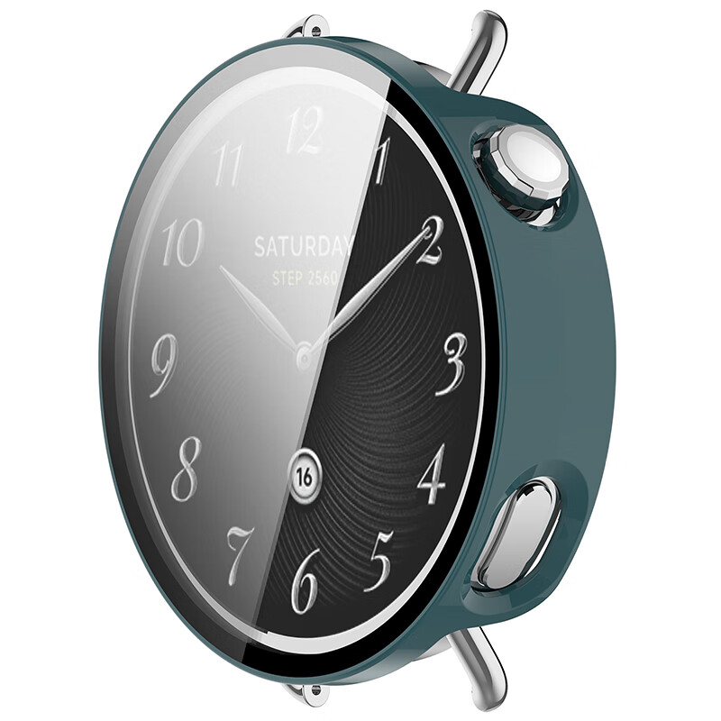 KMaxAI Compatible with Xiaomi Watch S4 41mm Tempered Glass Screen Protector + Hard Case, All-In Protective Cover for Xiaomi Watch, Anti-Scratch, Anti-Fingerprint Screen Film, Pine Gree