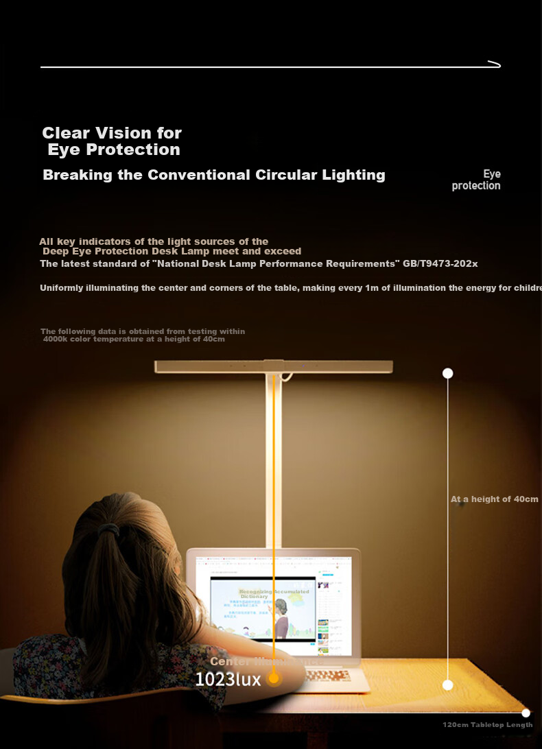 Dpdupi Eye Protection Lamp for Study, Reading, Homework, Students And Children, Smart Screen-Friendly Desk Lamp with Intelligent Lighting to Protect Visio 10