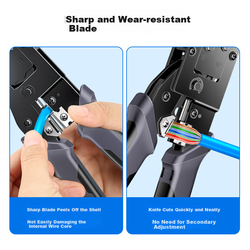 Обжимной инструмент SAMZHE CDF-187 для сетевых кабелей RJ45/RJ11/RJ12 Cat5 Cat6, инструмент для зачистки и резки проводов, для домашнего использования