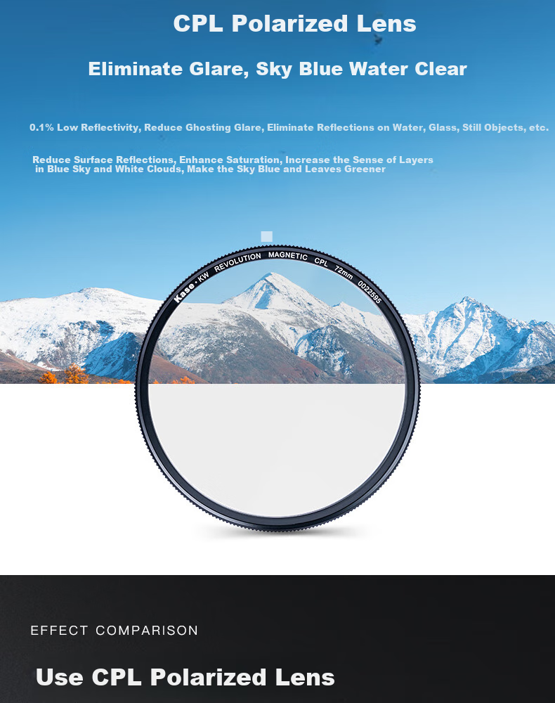 Kase UV Filter + CPL Polarizing Filter + Case, 77mm Magnetic, Jiguanglang Second Generation Colorful Entry-Level Photography And Photo-Taking Kit 10