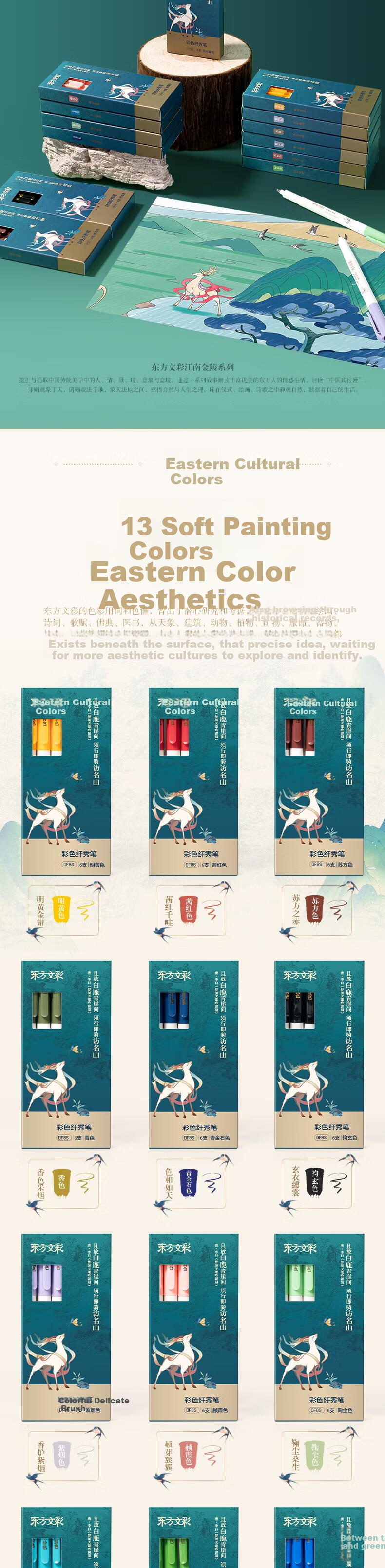 Deli Oriental Calligraphy Brush Pen Set with Soft Tips for Students And Adults, Fine Line Practice Calligraphy Brush for Signature And Invitation Writing, 6 Pens/Box DF8S 2