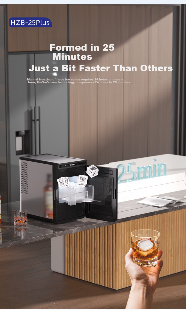 Hicon Ice Maker, Compact for Home And Commercial Use, Bar Cocktail Machine, Automatic Ice Maker for Office, Large Square Ice Plus Whiskey Solid Ice Cubes 4