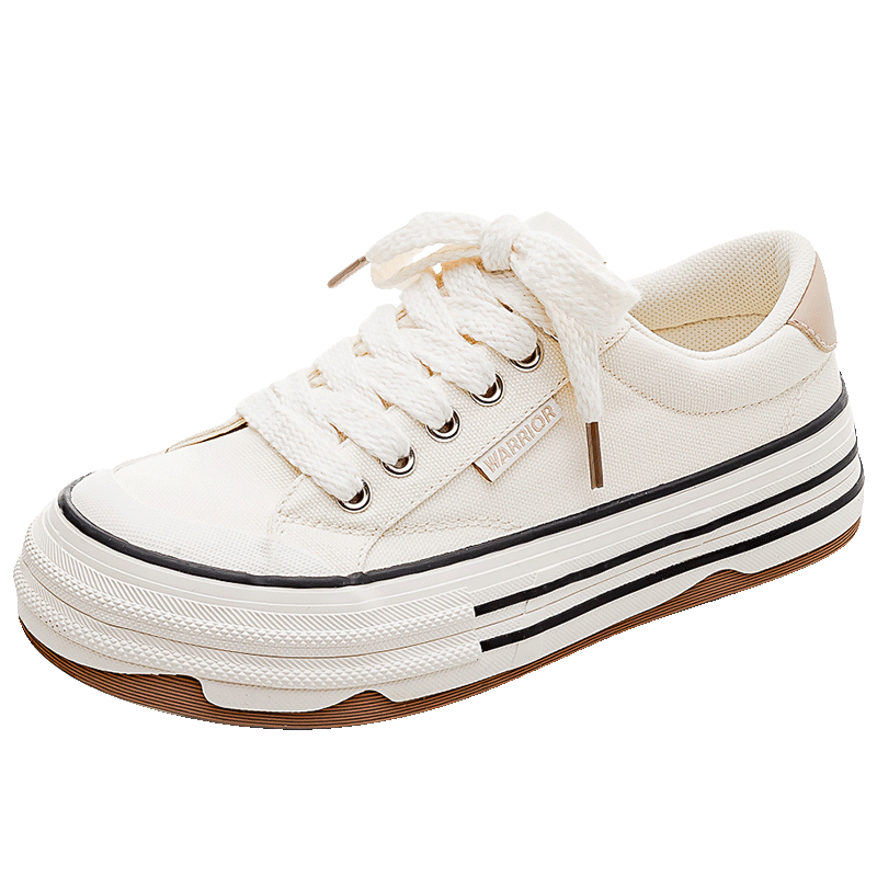 Huili Women's Shoes, 2026 New Fashion Casual Sneakers for Women, Lightweight Breathable Versatile Canvas Shoes, Beige, Size 38