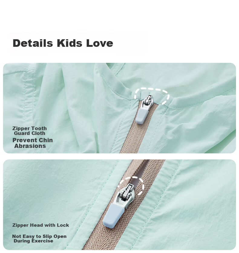 Like Uu Children's Sun Protection Clothing, Sweet Pear Mint Boys And Girls Sun Protection Clothing, Parent-Child Style, Cool Skin Coat, UPF50+ 10