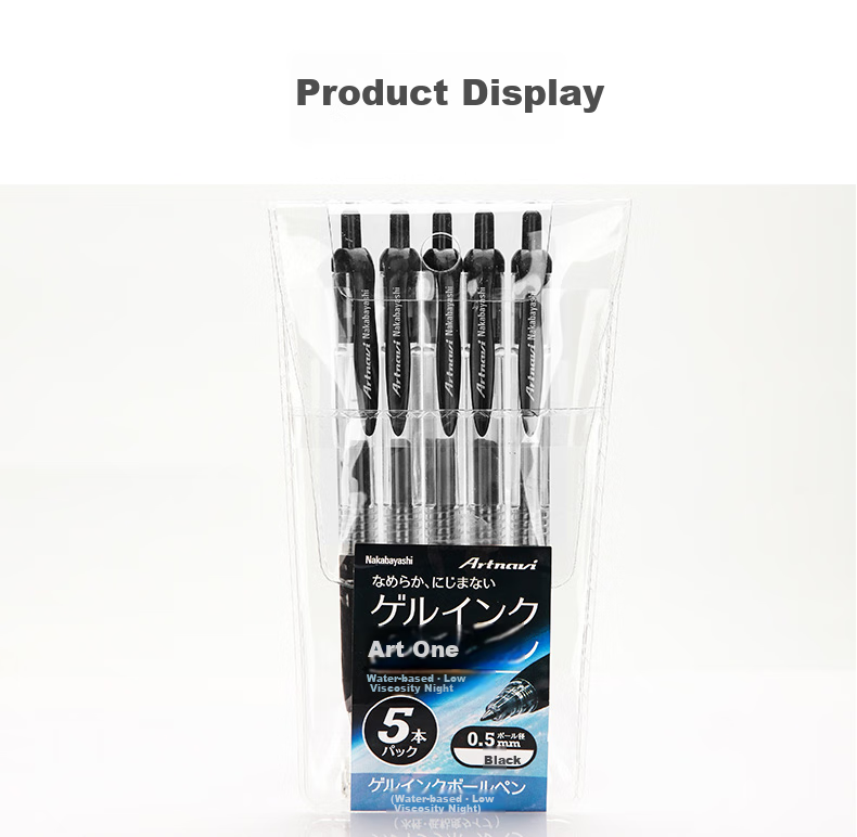 Nakabayashi Neutral Pen, Black, 0.5mm Bullet Tip, Ballpoint Pen, Japanese Stationery, Office Supplies, Aesthetically Pleasing And Comfortable to Hold, Neutral Pen [Five Pcs] 7