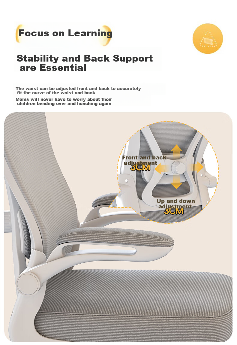 Quanpinwu Computer Chair, Study Chair, Office Chair, Ergonomic Chair, Student Chair, Lumbar Support Chair, Swivel Chair, Gaming Chair, Height Adjustable 11