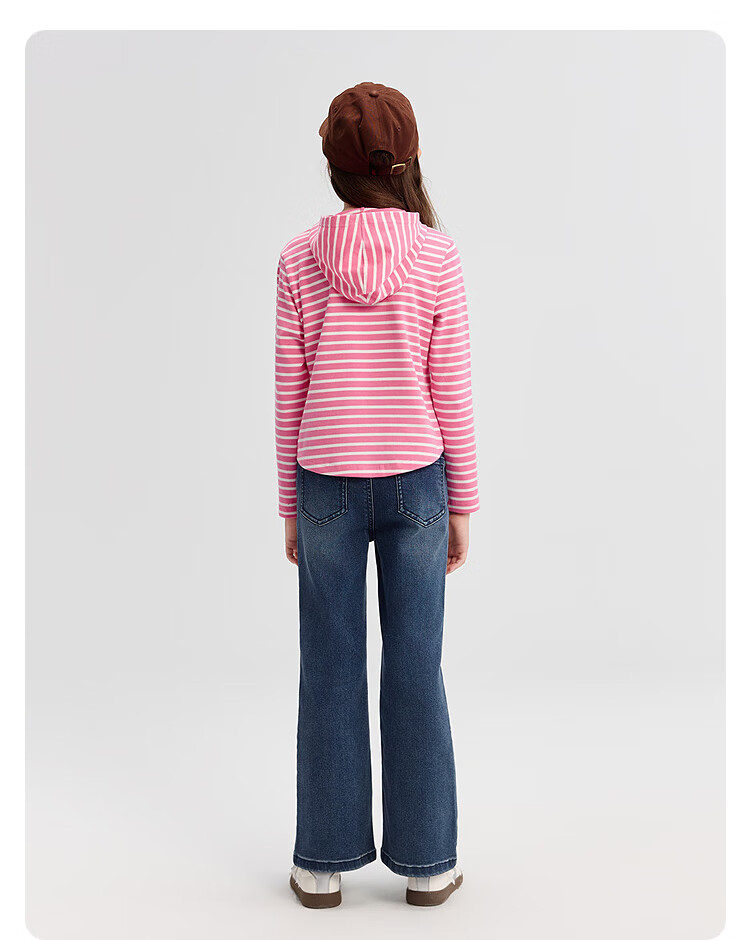 BALABALA BalaOne Girls' Long-Sleeve T-Shirt, Children's Autumn Striped Casual Top, 208325100008 8