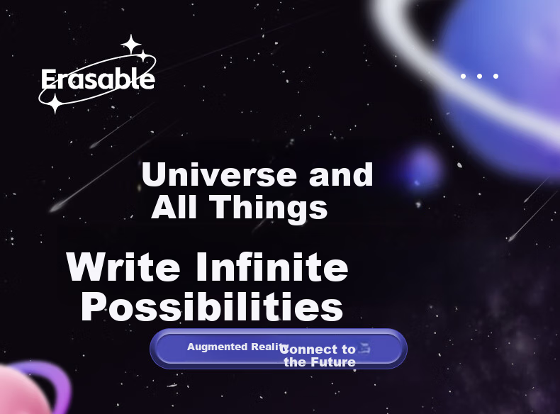 AIHAO [Exam Reward, Graduation Gift] Universe All Things Retractable Erasable Pen ST Tip 0.5mm Elementary School Third Grade Hot Erasable Gel Pen Crystal Blue 5 Pieces GP2715 1