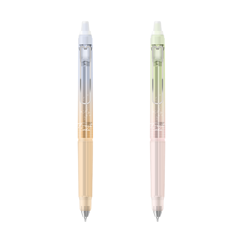 MASMARCU Morning Light Stationery Four Fruit Bubble 0.5mm Black Quick-Dry Gel Pen Student Exam Writing Signature Pen 2pcs Random Color AGPK6931-ZZ
