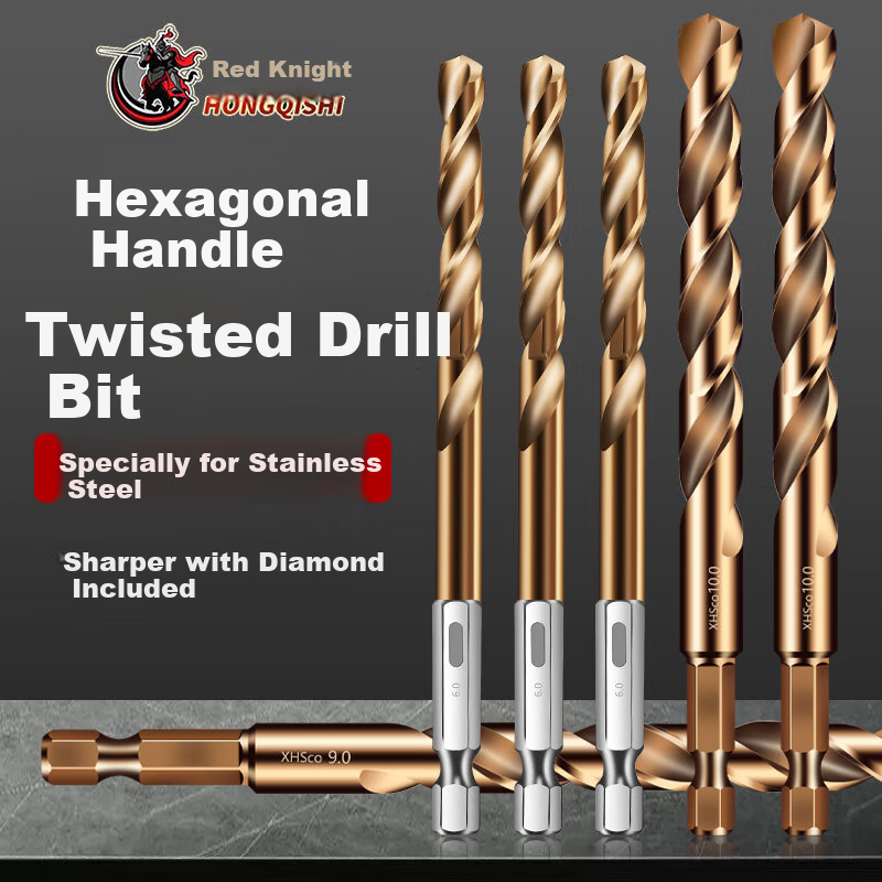Hongqishi Hexagonal Shank Twist Drill, High-Speed Steel Fully Ground Drill Bit, Metal And Stainless Steel Specialized Drilling Bit, Hand Drill Adapter