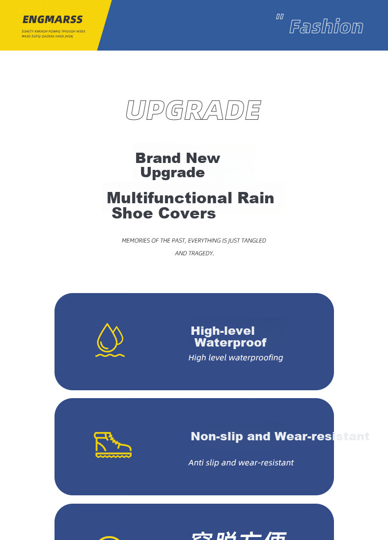 ENGMARSS Tall Rain Boots for Adults, Waterproof Non-Slip Rain Shoes for Men And Women, Student Water Shoes XL (Suitable for Sizes 43-45) 2