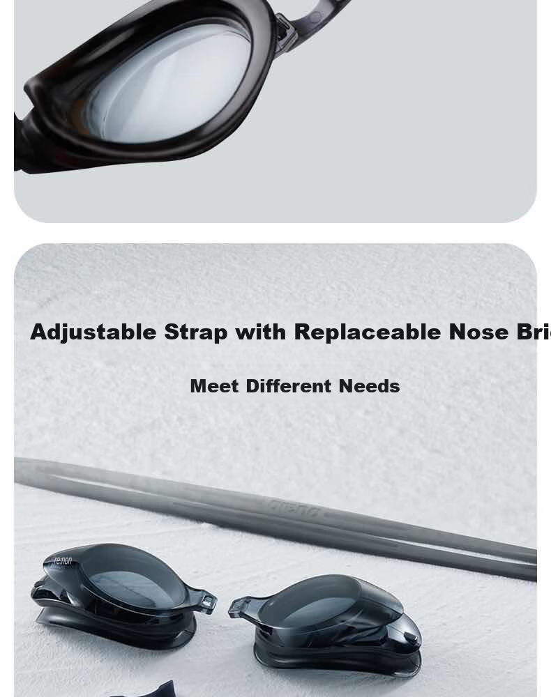Arena Nearsighted Swimming Goggles, Imported Anti-Fog Pioneer, for Men And Women, with Prescription Lenses, Large Frame, Waterproof, High-Definition, Customizable with Different Prescription Lenses on Left And Right Sides 7