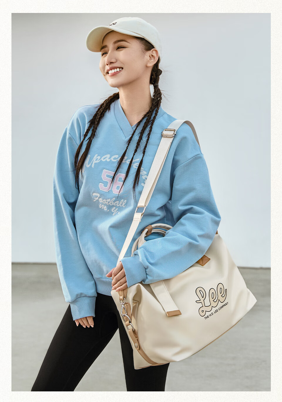 Lee Casual Sports Bag Fitness Bag Handbag Crossbody Luggage Bag Trendy Brand [Spring Fashion New] Gift for Girlfriend Or Wife 4