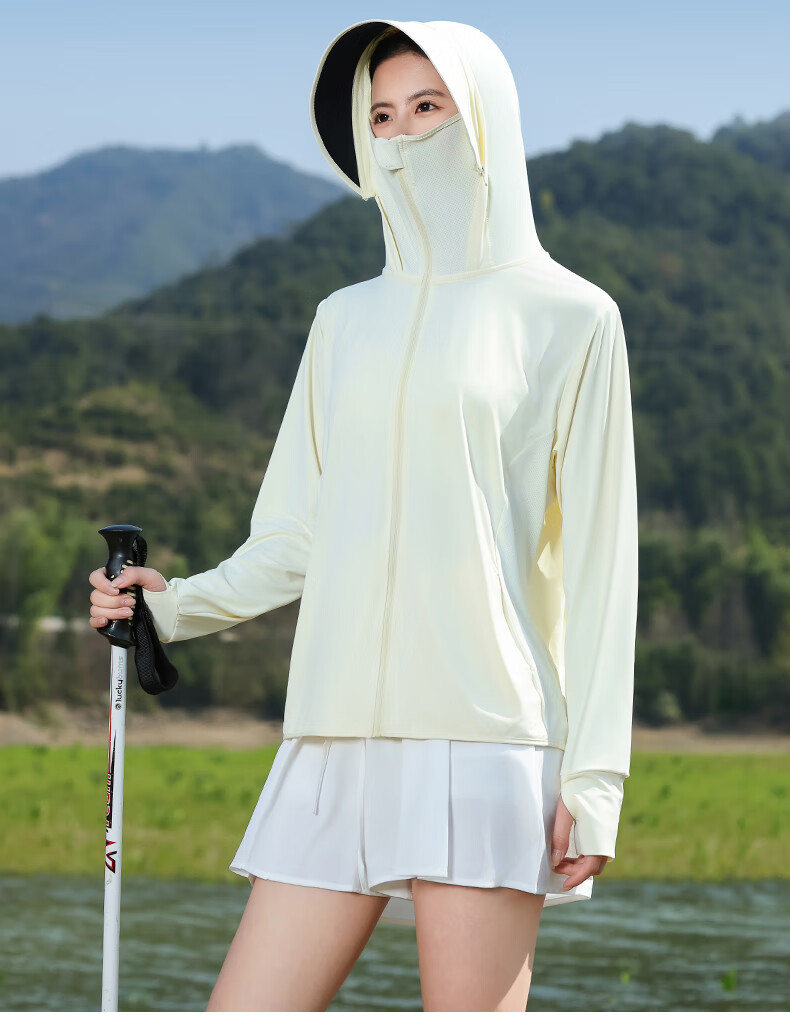 Combo Women's Summer Sunscreen Jacket New Outdoor Cycling Ice Silk Skin Jacket Lightweight Breathable UV Protection Sunproof Clothing 4