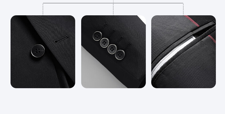 Pierre Cardin Wool Blend Men's Slim Fit Suit Set Business Casual Wedding Formal Wear 5
