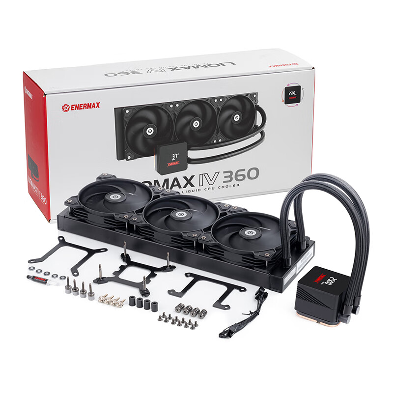Enermax LMIV 360 All-In Liquid Cooler with 360-Degree Magnetic Digital Display, Patented Dual-Chamber Water Cooling Head, STC Flow Distribution Technology, Five-Year Warranty