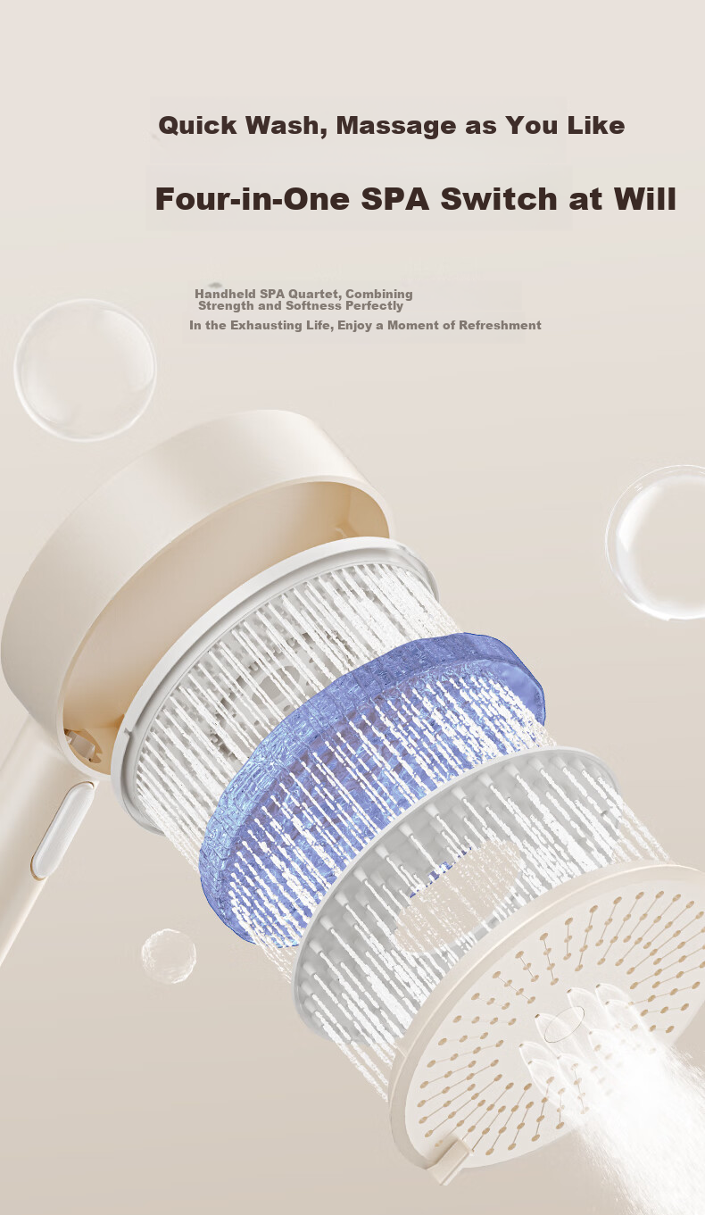 ARROW Jingjie Simple Shower Head, Piano White Button, Large Storage, Pressurized Shower Head with Spray Nozzle 2