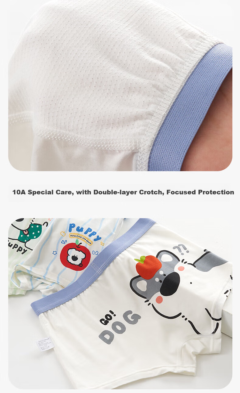 MiiOW Boys' Underwear, Ice Silk Children's Summer Thin Boxer Briefs, for Young And Older Boys, 6-12 Years Old, Modal Shorts 11